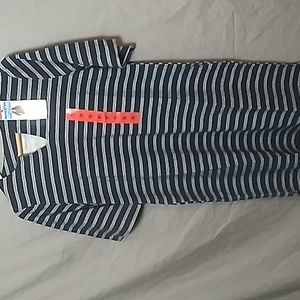 Hang Ten UV Protection UPF 50+ Blue & White Dress w Pockets Women's Medium